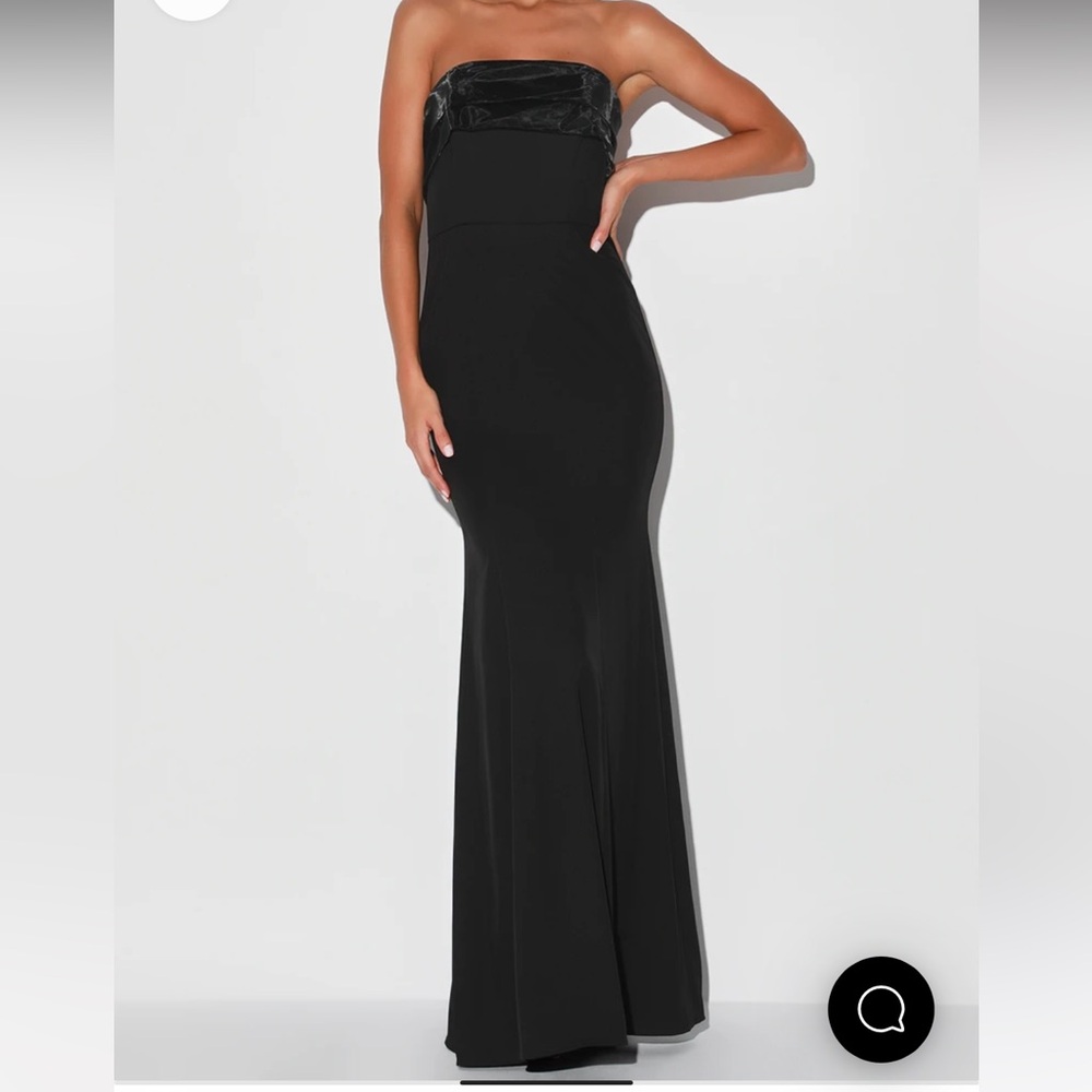 Black Strapless Maxi Gown